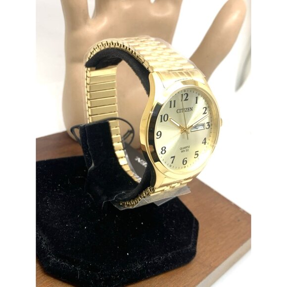 Citizen Men's Watch BF5002-99P Quartz Gold Dial Day Date Stainless Steel 37mm - Picture 15 of 15